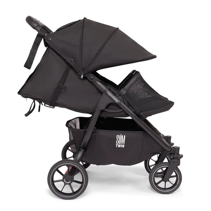 VALCO BABY SLIM TWIN S2 DOUBLE STROLLER - BLACK