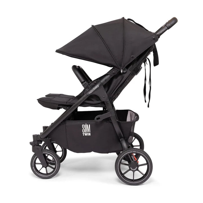 VALCO BABY SLIM TWIN S2 DOUBLE STROLLER - BLACK