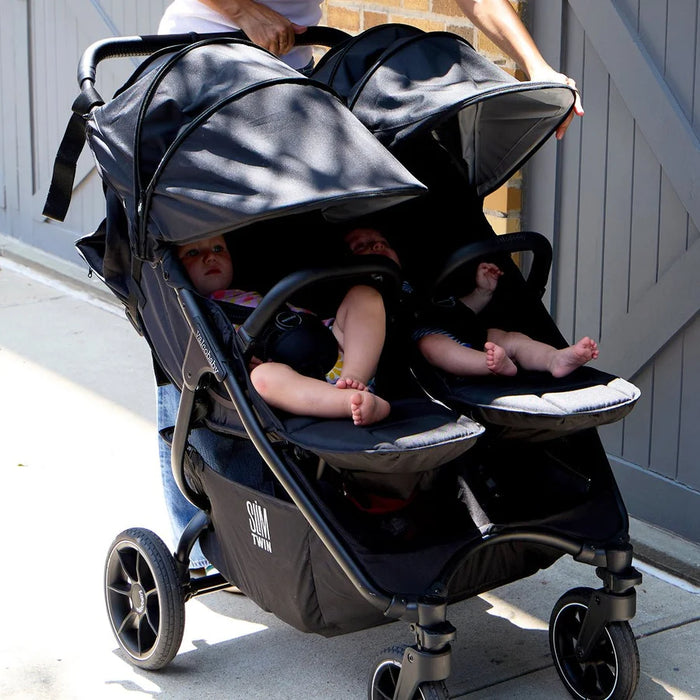 VALCO BABY SLIM TWIN S2 DOUBLE STROLLER - BLACK