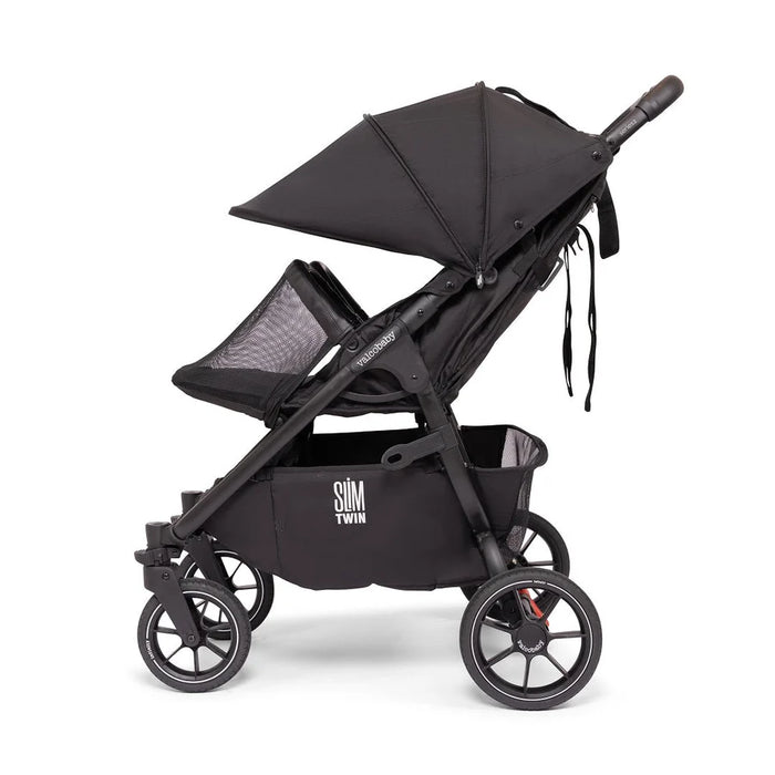 VALCO BABY SLIM TWIN S2 DOUBLE STROLLER - BLACK