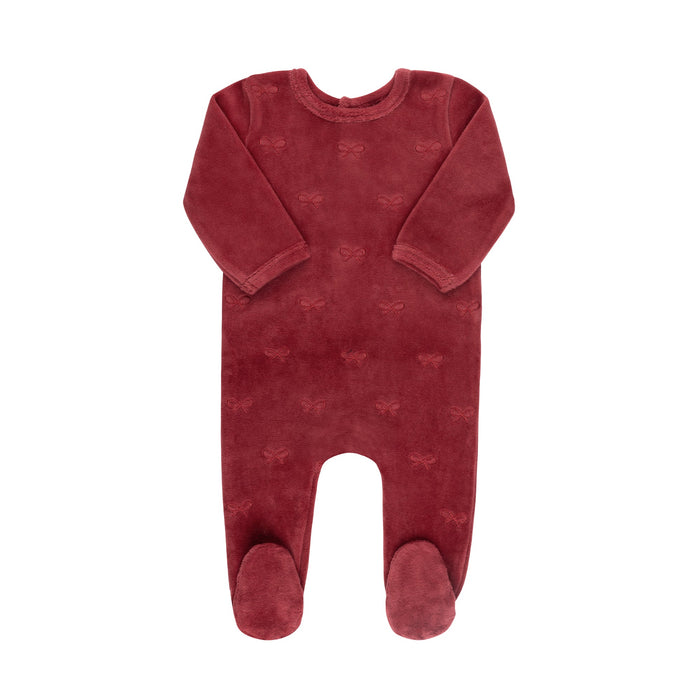 Embroidered Bow Footie & Hat