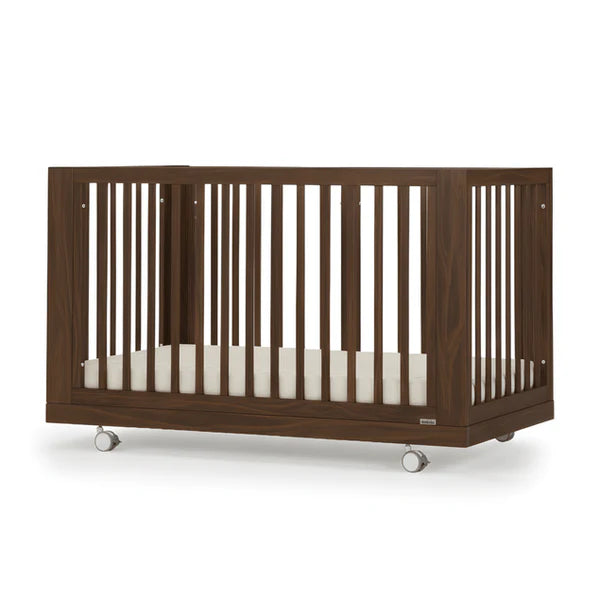 DADADA SPIRIT 8-IN-1 CONVERTIBLE CRIB WITH WHEELS . WALNUT CRIB DADADA
