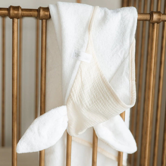 DAISY GIFT FOX BABY`S FIRST SPA SET HOODED TOWEL AND WASH MITTEN TOWELS DAISY GIFT BOX