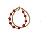 CRYSTAL DREAM MINI GOLD WITH 5MM RED PEARLS DOUBLE BRACELET BRACELET CRYSTAL DREAM