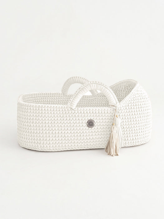 XL Moses Basket with Round Hood White Bassinets & Cradles Anzy Home