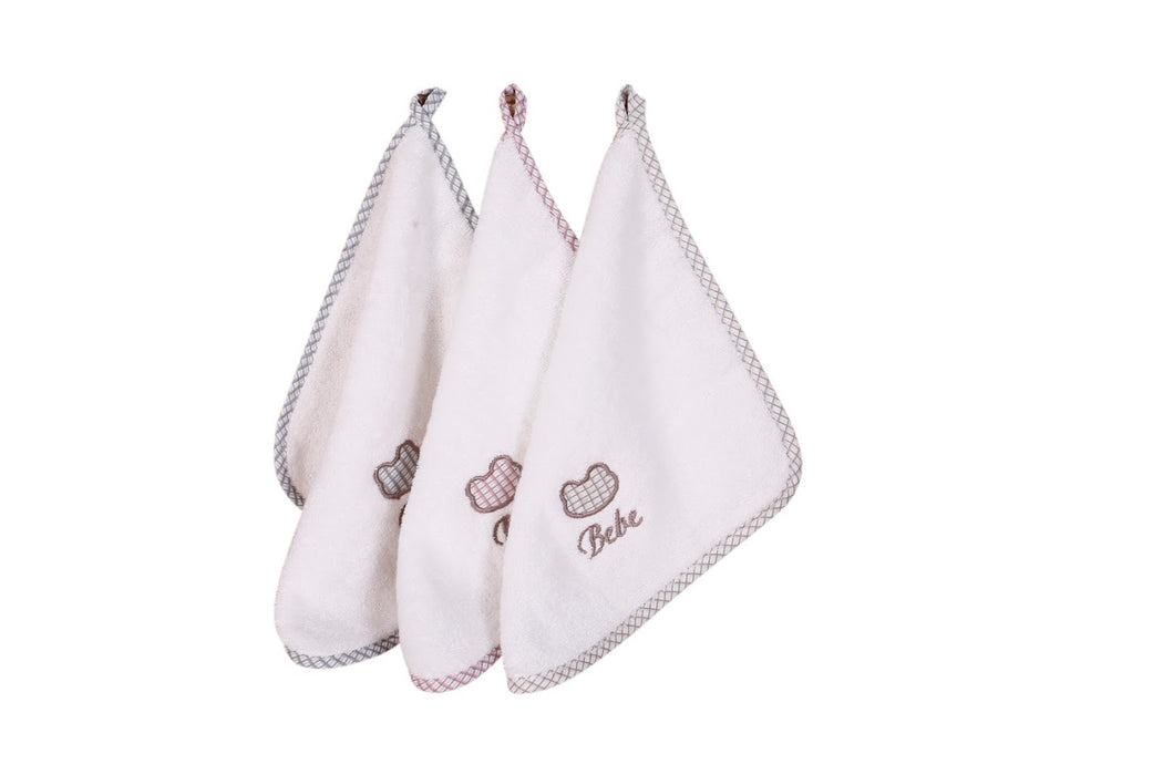 3PK WASHCLOTHS WHITE