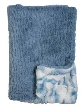 RITZ BABY FUZZY BLANKET MUSH DESIGN/SOLID . BLUE BLANKETS RITZ