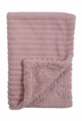 RITZ BABY FUZZY BLANKET SOLID STRIPE/SOLID DESIGN . MAUVE BLANKETS RITZ