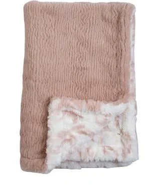 RITZ BABY FUZZY BLANKET MUSH DESIGN/SOLID . PINK BLANKETS RITZ