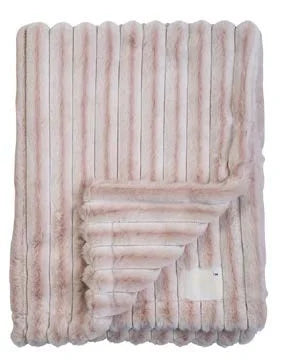 RITZ BABY FUZZY BLANKET SHADED STRIPY . MAUVE BLANKETS RITZ