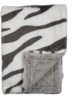 RITZ BABY FUZZY BLANKET ZEBRA DESIGN . GREY BLANKETS RITZ