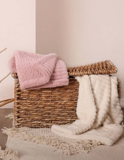 RITZ BABY FUZZY BLANKET SOLID STRIPE/SOLID DESIGN BLANKETS RITZ