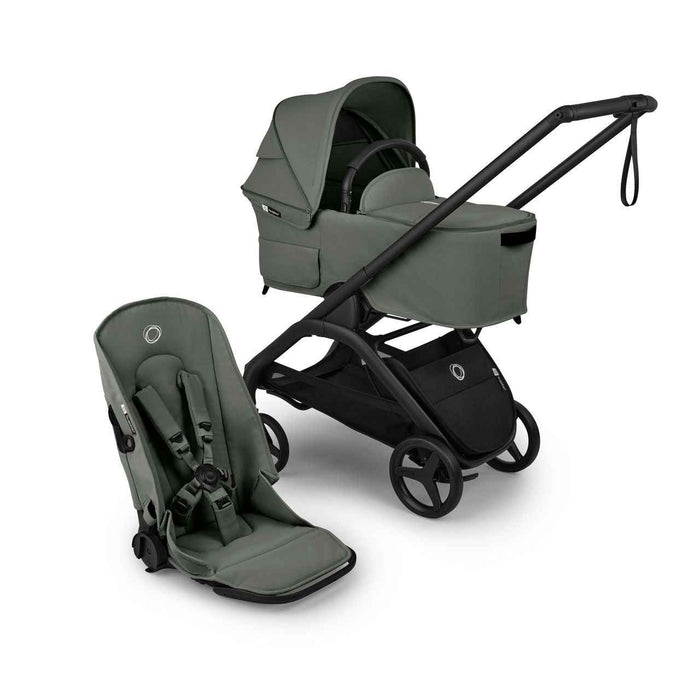 BUGABOO DRAGONFLY PLUS 2-IN-1 SEAT & BASSINET STROLLER . FOREST GREEN FULL-SIZE STROLLER BUGABOO