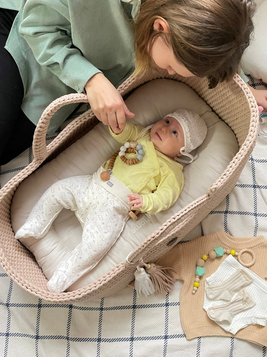 XL Moses Basket with Straight Hood Pearl Bassinets & Cradles Anzy Home