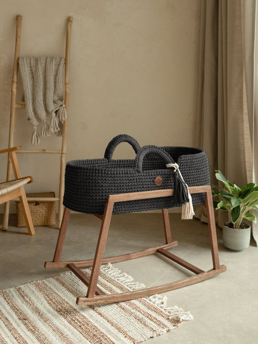 XL Moses Basket with Straight Hood Black Bassinets & Cradles Anzy Home