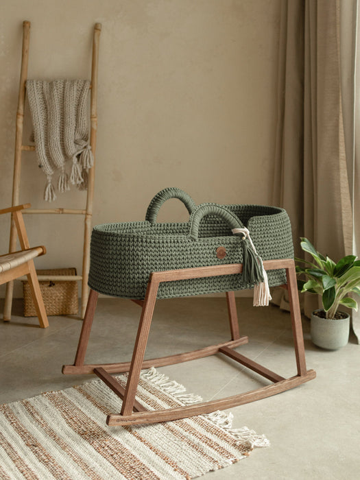 XL Moses Basket with Straight Hood Khaki Bassinets & Cradles Anzy Home