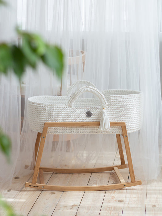 XL Moses Basket with Straight Hood White Bassinets & Cradles Anzy Home
