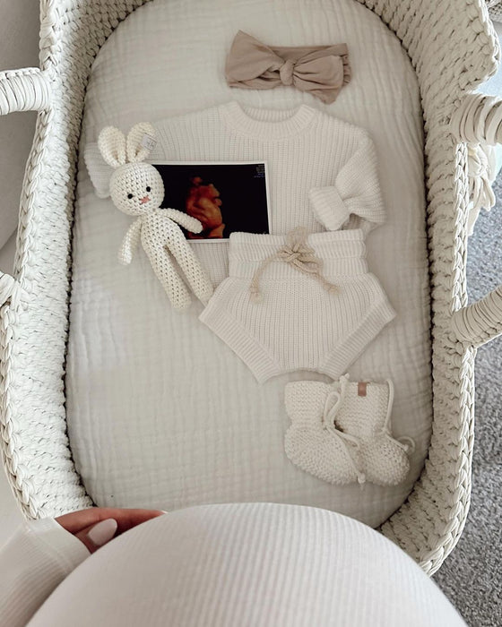 XL Moses Basket with Straight Hood Bassinets & Cradles Anzy Home