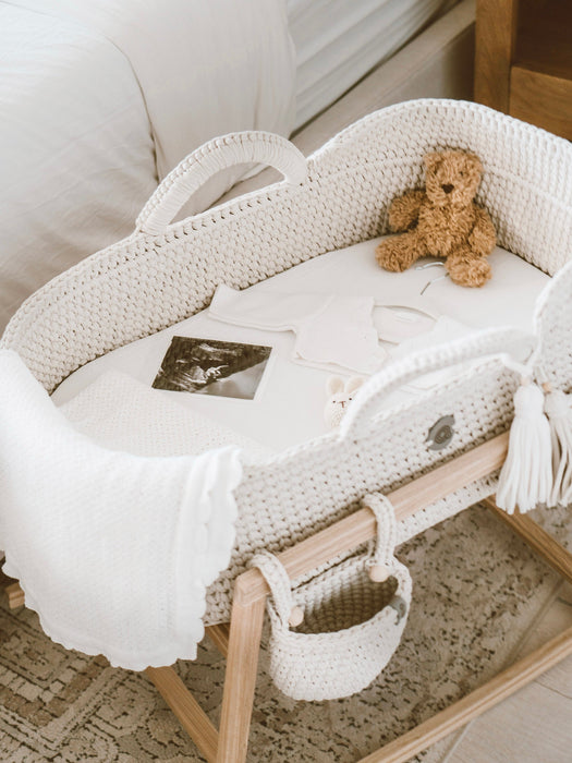XL Moses Basket with Straight Hood Bassinets & Cradles Anzy Home