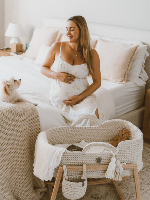 XL Moses Basket with Straight Hood Bassinets & Cradles Anzy Home