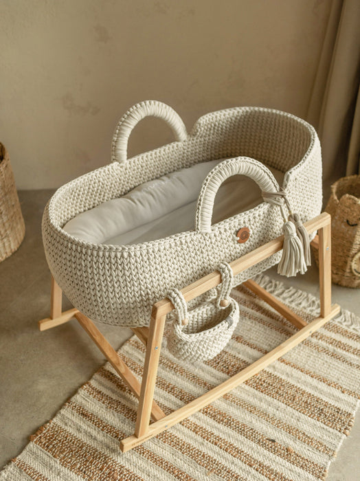 XL Moses Basket with Straight Hood Bassinets & Cradles Anzy Home