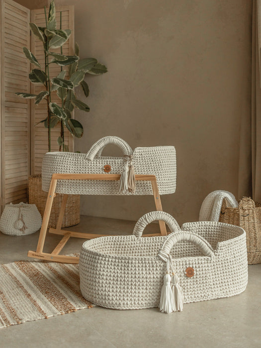 XL Moses Basket with Straight Hood Bassinets & Cradles Anzy Home
