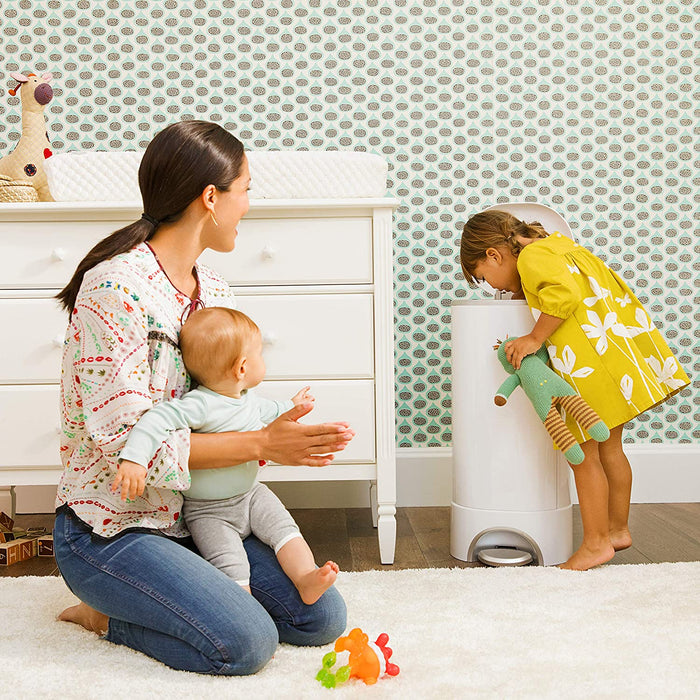 diaper pail with foot pedal MUNCHKIN STEP DIAPER PAIL, POWERED BY ARM & HAMMER — Little Luxury