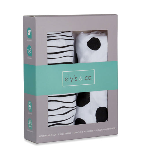 2PK FITTED CRIB SHEET BLACK AND WHITE