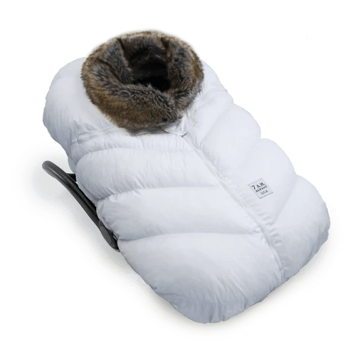 CAR SEAT COCOON WHITE FAUX FUR